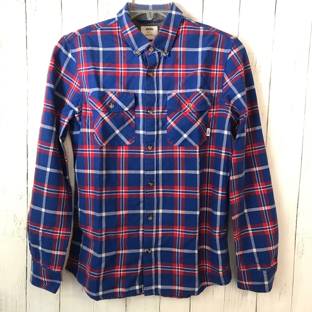 Vans Men’s plaid button down shirt Sz Small